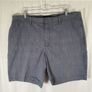 Banana Republic Aiden Club Short Men's 38 Blue Plaid Flat Front 8.5" Inseam